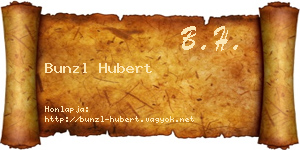 Bunzl Hubert névjegykártya